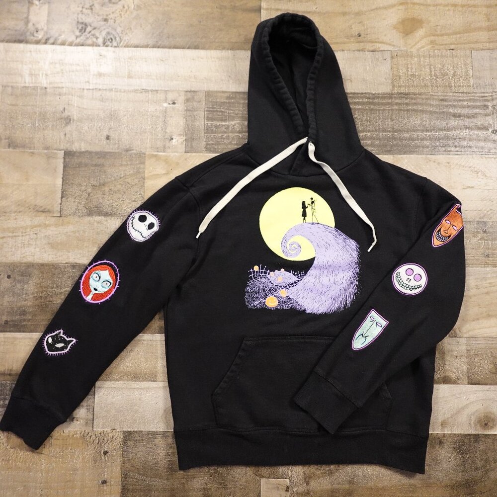 Disney Tim Burton’s The Nightmare Before Christmas Hoodie Men’s Medium‎ Black
